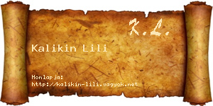 Kalikin Lili névjegykártya