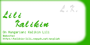 lili kalikin business card
